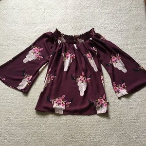 Peach Love The Bull Off Shoulder Top